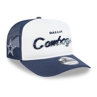 Dallas Cowboys New Era Foam A-Frame 9FIFTY Snapback Trucker Hat - White/Navy