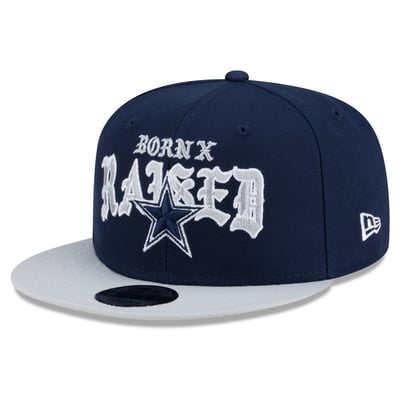 Dallas Cowboys New Era x Born x Raised 9FIFTY Snapback Hat - Navy/Silver