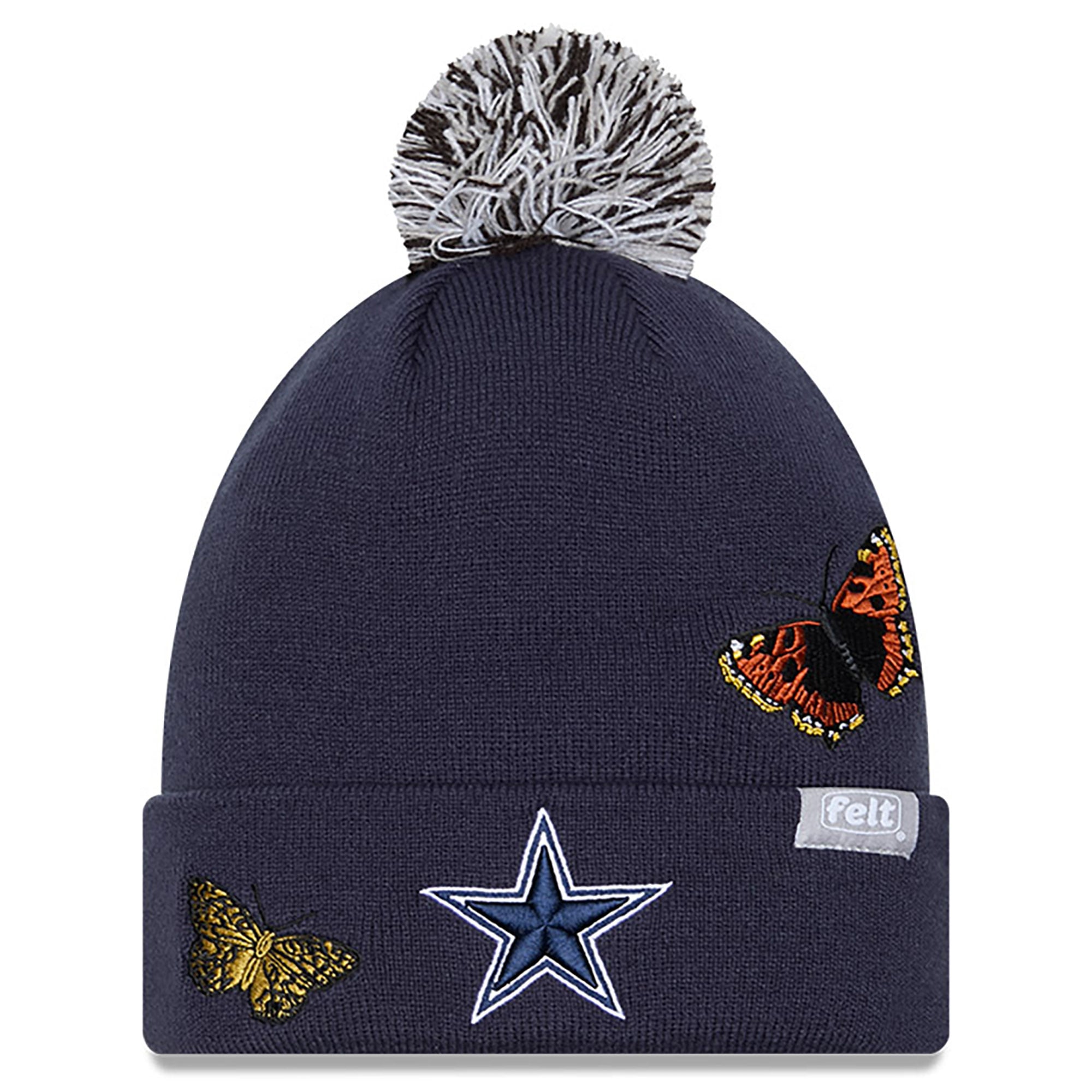 Cowboys  Green Knit Pom-Pom Beanie Dallas Cowboys Hand Knit Hat - Unique Pattern With Fab Faux  main image 2
