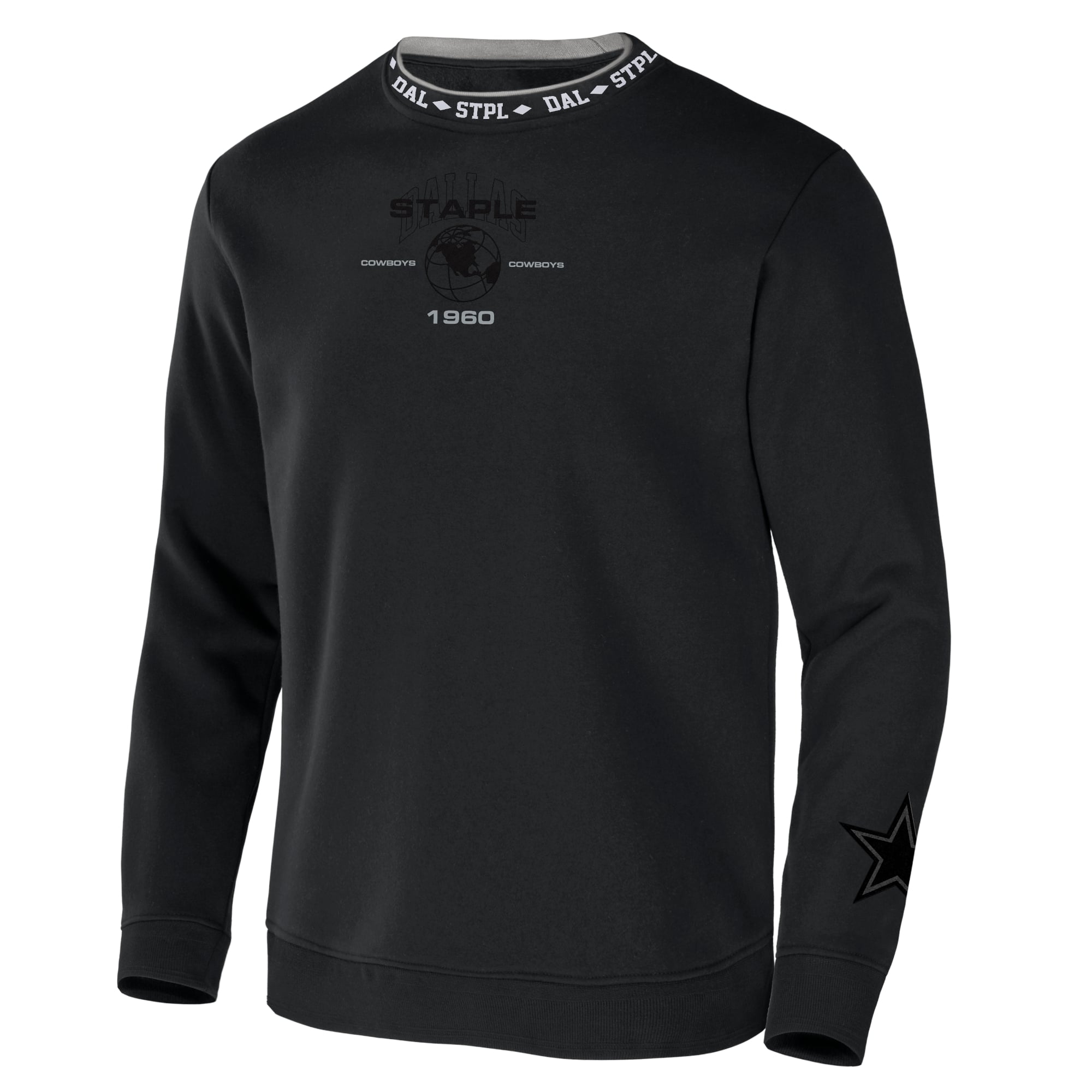 ★*様 Dallasブラックスウェット XS Men's NFL x Staple Black Dallas Cowboys Globe Crewneck Pullover