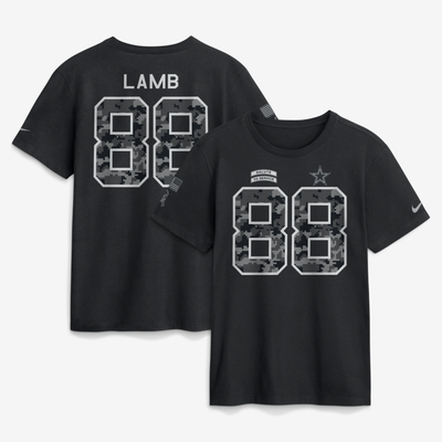 CeeDee Lamb Dallas Cowboys Nike 2026 Salute to Service Name & Number T-Shirt - Black