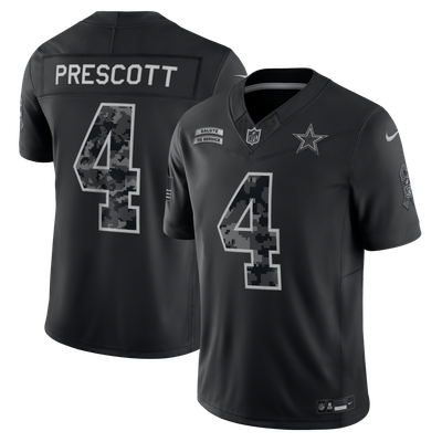 Dak Prescott Dallas Cowboys Nike 2026 Salute to Service Stitched Limited Jersey - Black