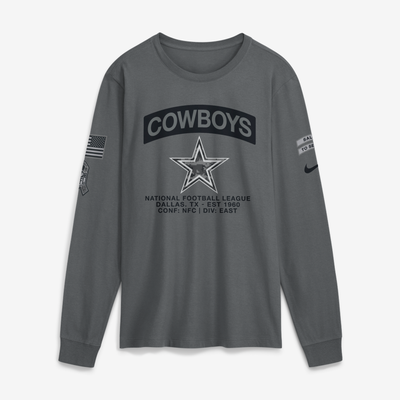  Dallas Cowboys Nike 2026 Salute to Service Long Sleeve T-Shirt - Gray