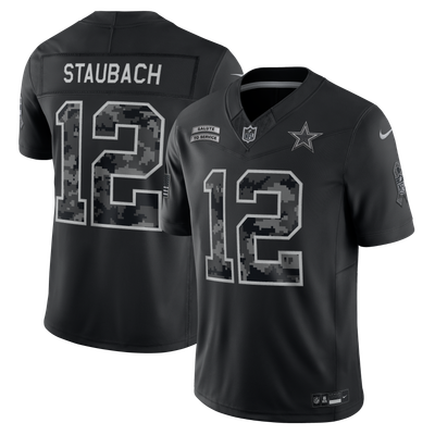 Roger Staubach Dallas Cowboys Nike 2026 Salute to Service Retired Player Stitched Limited Jersey - Black