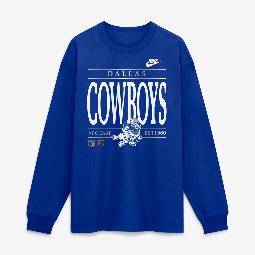Red Zone Analytics Men's Dallas Cowboys Nike Royal Red Zone Long Sleeve Max90 T-Shirt