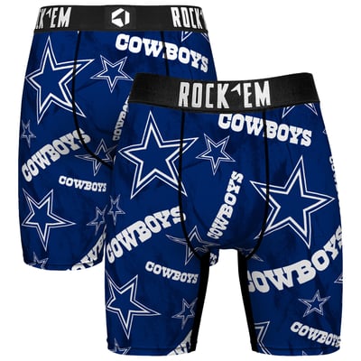  Dallas Cowboys Rock Em All-Over Logo Boxer Briefs - Blue