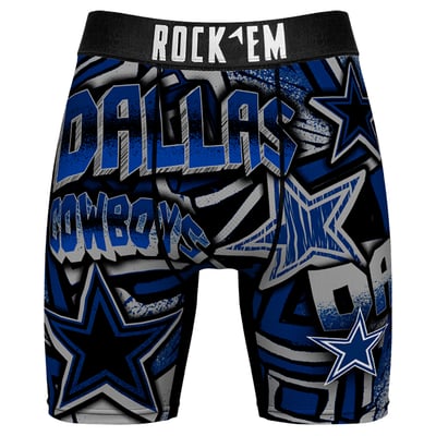  Dallas Cowboys Rock Em Sketched Out Boxer Briefs - Navy