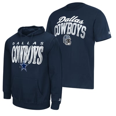 Dallas Cowboys Starter Logo T-Shirt & Hoodie Set - Navy
