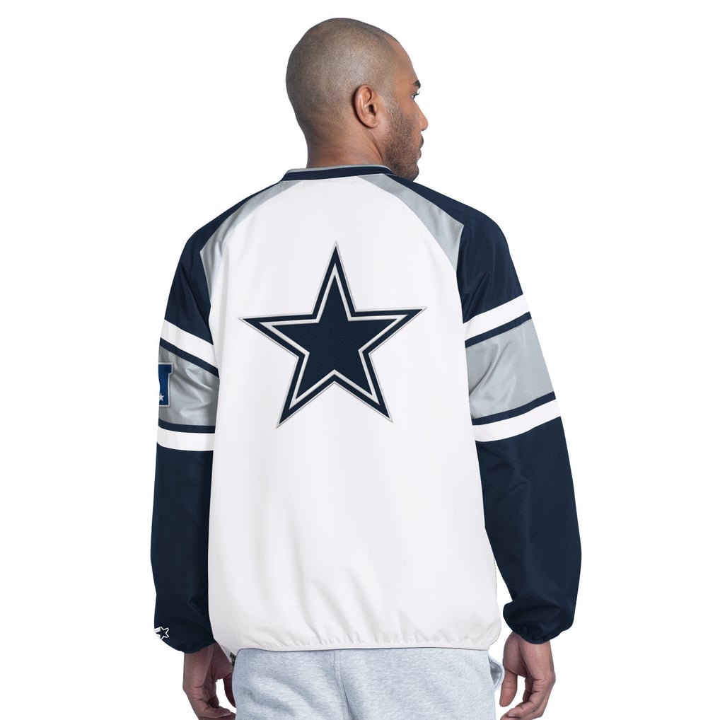  Dallas Cowboys Starter Infield Play Raglan Pullover Jacket - White