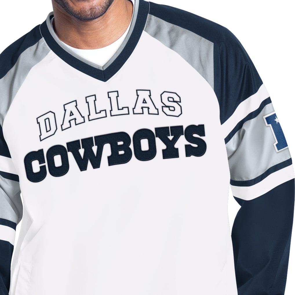  Dallas Cowboys Starter Infield Play Raglan Pullover Jacket - White