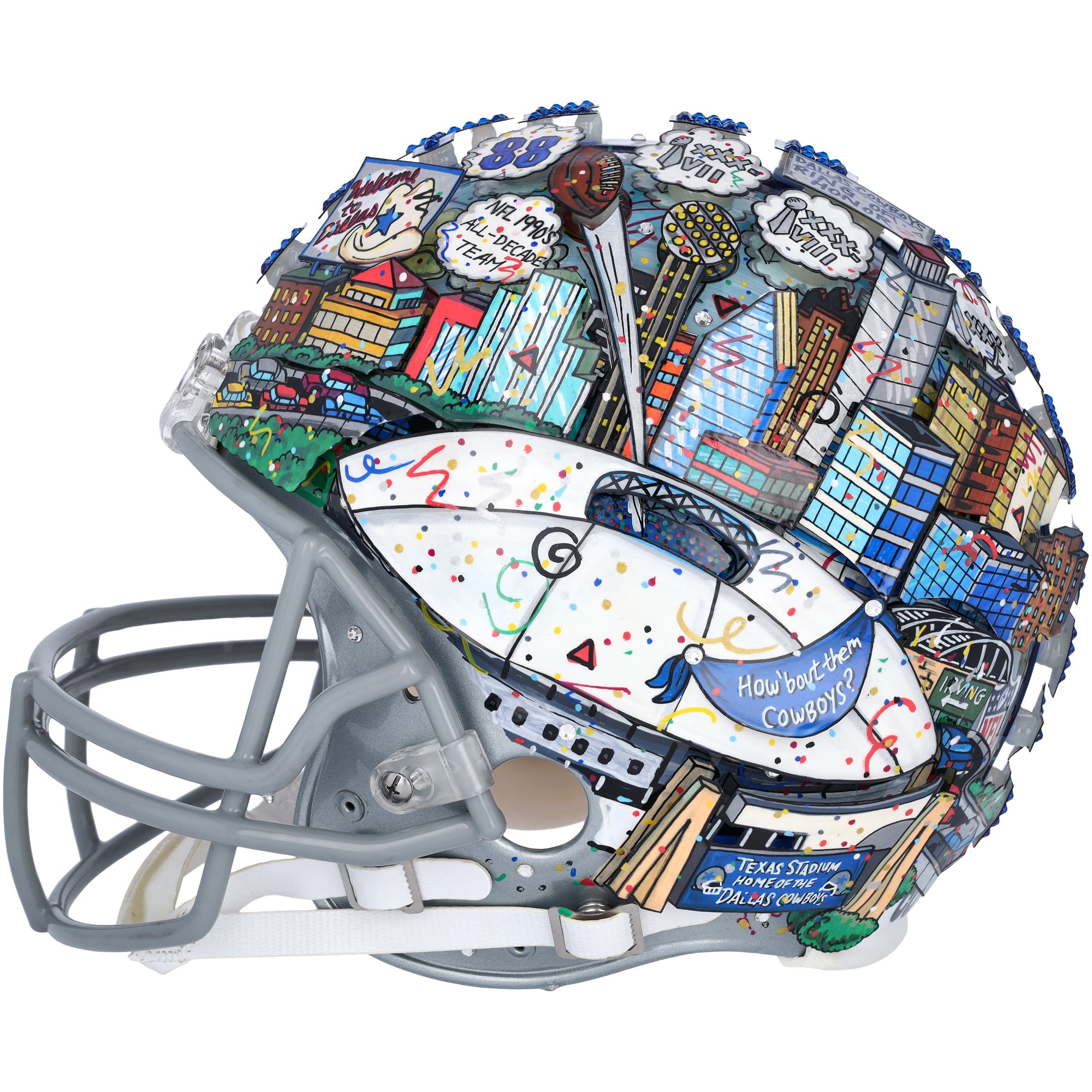 Michael Irvin Dallas Cowboys Autographed Helmet - Hand Painted by