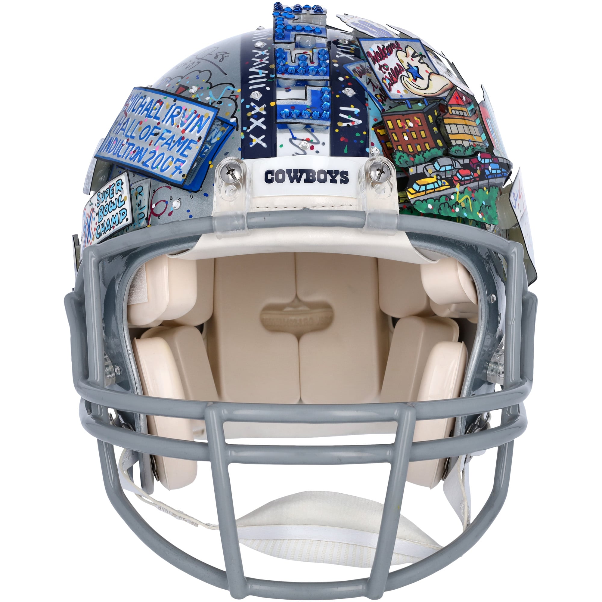 Michael Irvin Dallas Cowboys Autographed Helmet - Hand Painted by