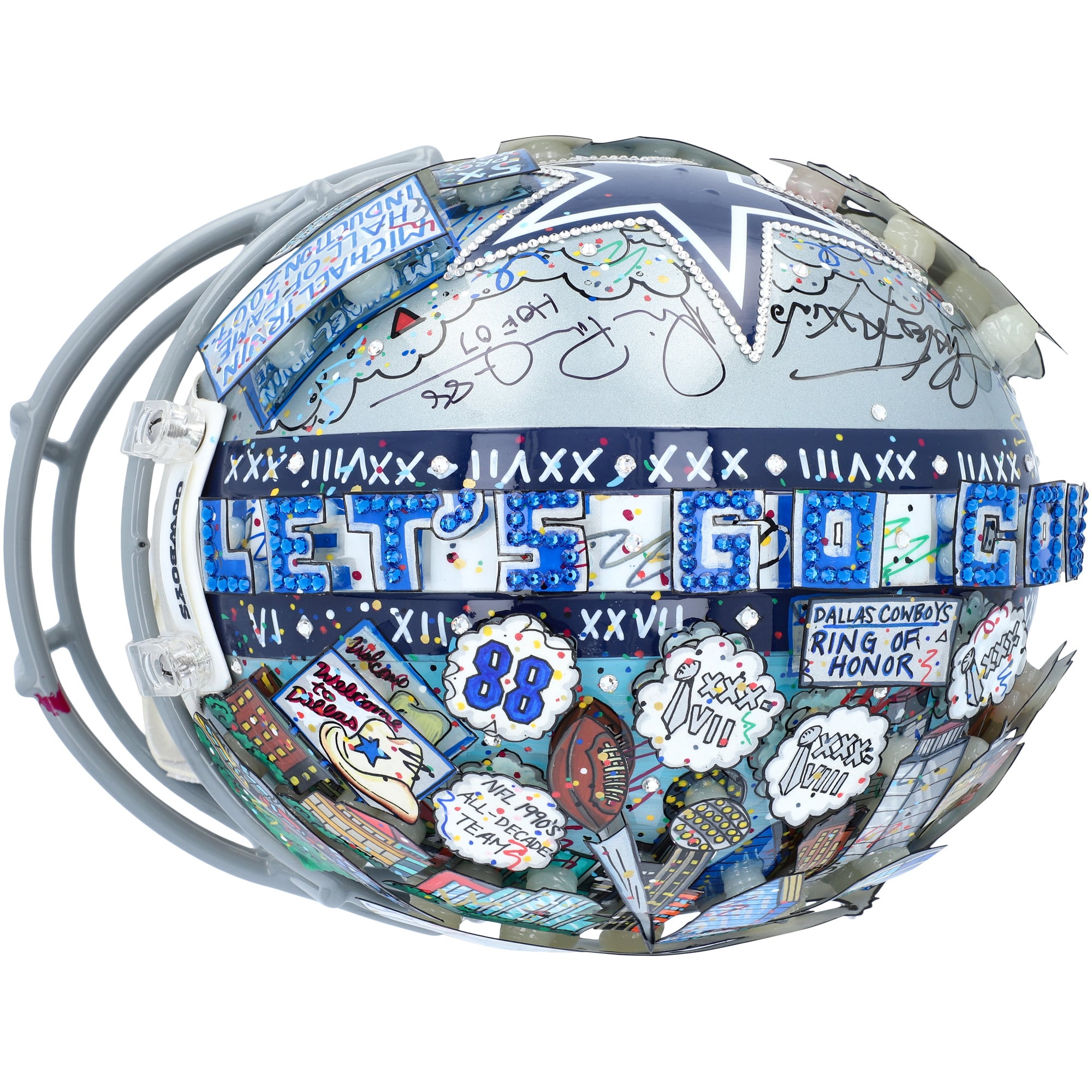 Michael Irvin Dallas Cowboys Autographed Helmet - Hand Painted by