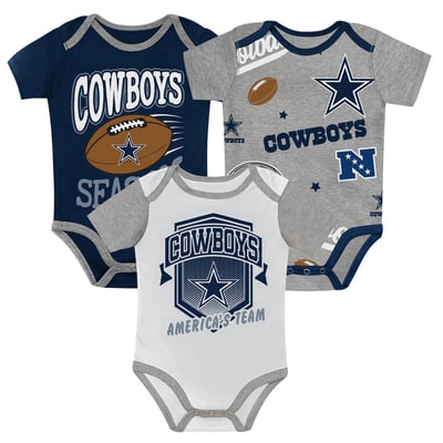 Dallas Cowboys Outerstuff Newborn 1st Round Pick Creeper Three-Piece Set - Navy