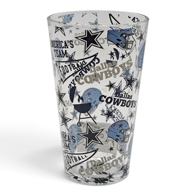 Dallas Cowboys Pegasus 16oz Scatter Logos Pint Glass