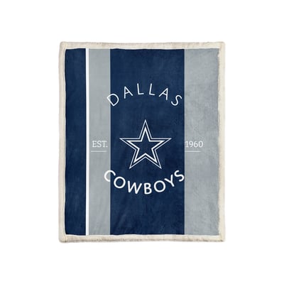 Dallas Cowboys Pegasus Block Stripe 50" x 60" Ultra Cozy Sherpa Blanket