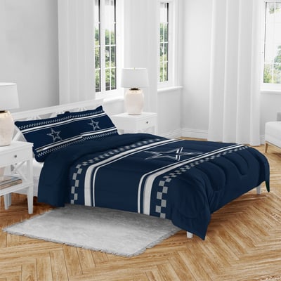 Dallas Cowboys Pegasus Checkered Dash Three-Piece Full/Queen Bed in a Bag Set