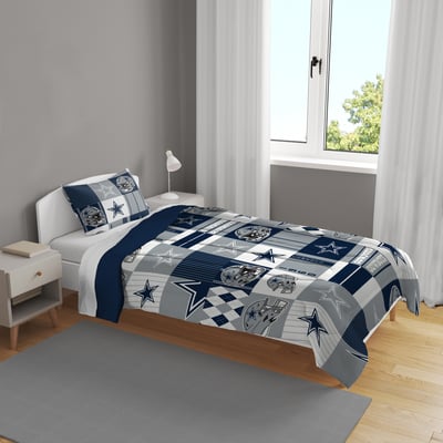 Dallas Cowboys Pegasus Patchwork Plaid Two-Piece Twin/Twin XL Bed in a Bag Set