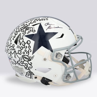 Roger Staubach Dallas Cowboys Autographed Fanatics Authentic Riddell 1960-1963 Throwback Speed Flex Authentic Helmet - Art by Alex Alpert - Limited Edition #1/1 - UW25