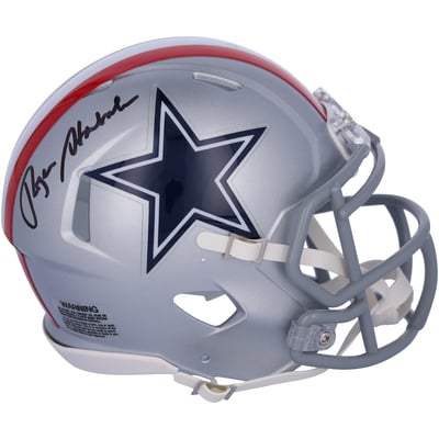 Roger Staubach Dallas Cowboys Autographed Fanatics Authentic Riddell 1976 Throwback Speed Mini Helmet