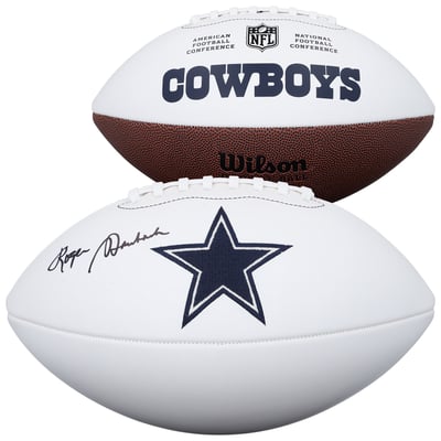 Roger Staubach Dallas Cowboys Autographed Fanatics Authentic Wilson White Panel Football 