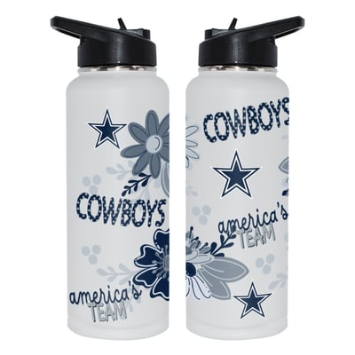 Dallas Cowboys The Memory Company 34oz. Flowers Stainless Steel Quencher Bottle