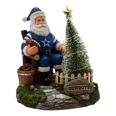 Dallas Cowboys The Memory Company Santa Figurine with LED Tree
