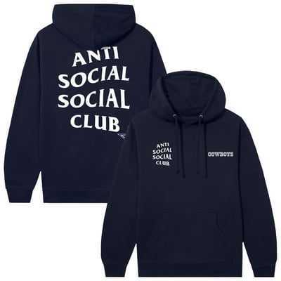 Dallas Cowboys AntiSocialSocialClub x NFL Unisex Snap Hoodie - Navy