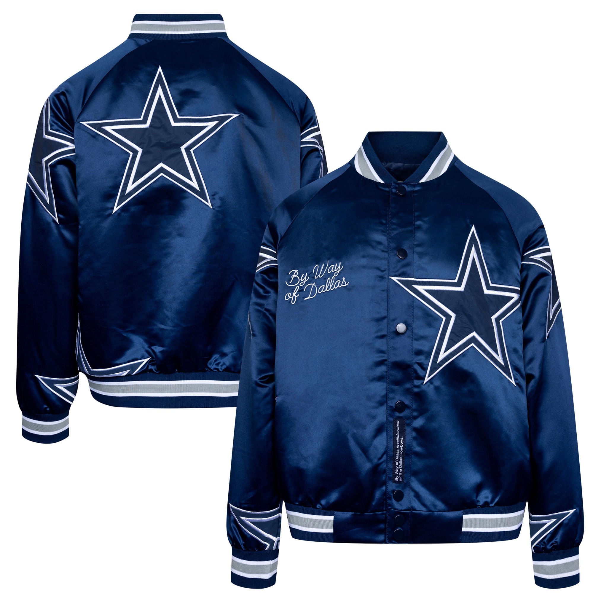 Unisex By Way of Dallas Navy Dallas Cowboys Reflective Star Satin 