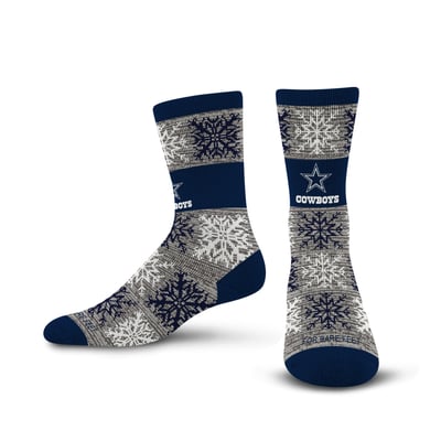 Dallas Cowboys For Bare Feet Unisex Big Snowflakes Thick Cushioned Crew Socks