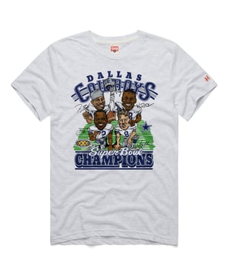  Dallas Cowboys Homage Unisex Super Bowl T-Shirt - Ash