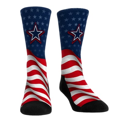  Dallas Cowboys Rock Em Unisex Patriotic Flag Crew Socks - Blue