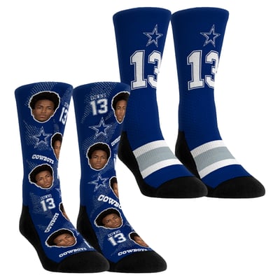 Caleb Downs Dallas Cowboys Rock Em Unisex Football Guy Two-Pack Crew Socks Set - Royal