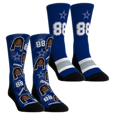 CeeDee Lamb Dallas Cowboys Rock Em Unisex Football Guy Two-Pack Crew Socks Set - Royal