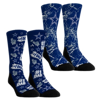  Dallas Cowboys Rock Em Unisex Dad Two-Pack Crew Socks Set - Royal