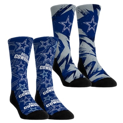  Dallas Cowboys Rock Em Unisex Game Day Two-Pack Crew Socks Set - Royal