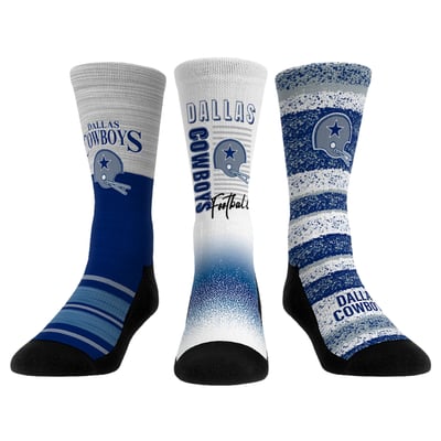  Dallas Cowboys Rock Em Unisex Throwback Three-Pack Crew Socks Set - Royal