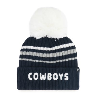 Dallas Cowboys '47 Women's Fuzzy Script Cuffed Knit Hat with Pom - Navy