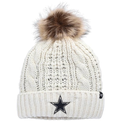 Dallas Cowboys '47 Women's Meeko Cuffed Knit Hat with Pom - White