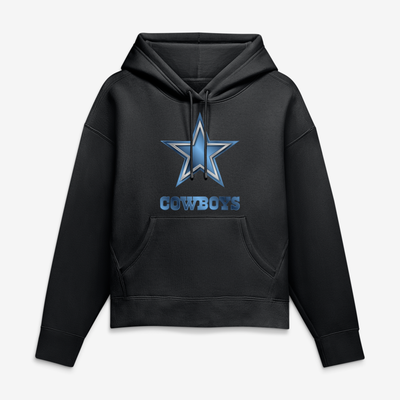 Dallas Cowboys Women's Metallic Mascot Hoodie - Black