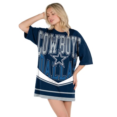 Dallas Cowboys Concepts Sport Women's Mosaic Knit Nightdress - Navy