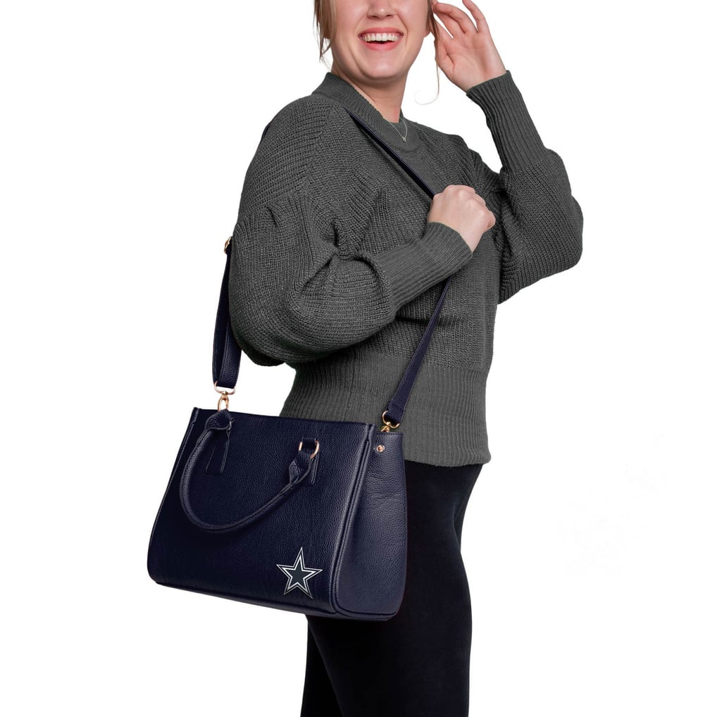 Sac à Main Sans Bretelles Dallas Cowboys En Simili Cuir Noir - Neuf Avec étiquettes, Taille Large