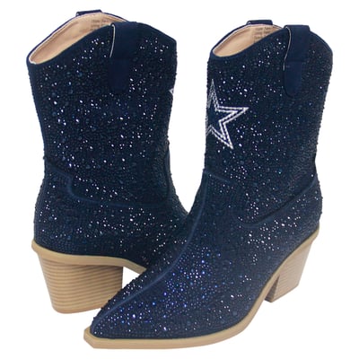 Dallas Cowboys FABGATING by Cuce Women's Crystal Ankle Boots - Navy