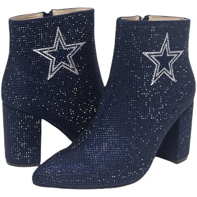  Dallas Cowboys FABGATING by Cuce Women's Crystal Heel Booties - Navy