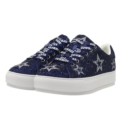  Dallas Cowboys FABGATING by Cuce Women's Crystal Team Logo Sneakers - Navy