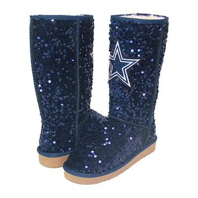  Dallas Cowboys FABGATING by Cuce Women's Tall Sequin Boots - Navy