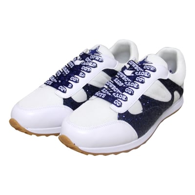  Dallas Cowboys FABGATING by Cuce Women's Glitter Sneakers - White