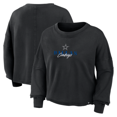 Dallas Cowboys Fanatics Women's Oversized Chop Block Boxy Long Sleeve Top - Black