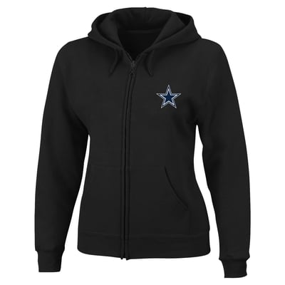 Dallas Cowboys Fanatics Women's Plus Size Full-Zip Hooded Sweatshirt - Black
