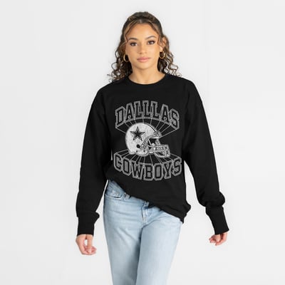 Dallas Cowboys Gameday Couture Women's Spotlight Oversized Long Sleeve T-Shirt - Black